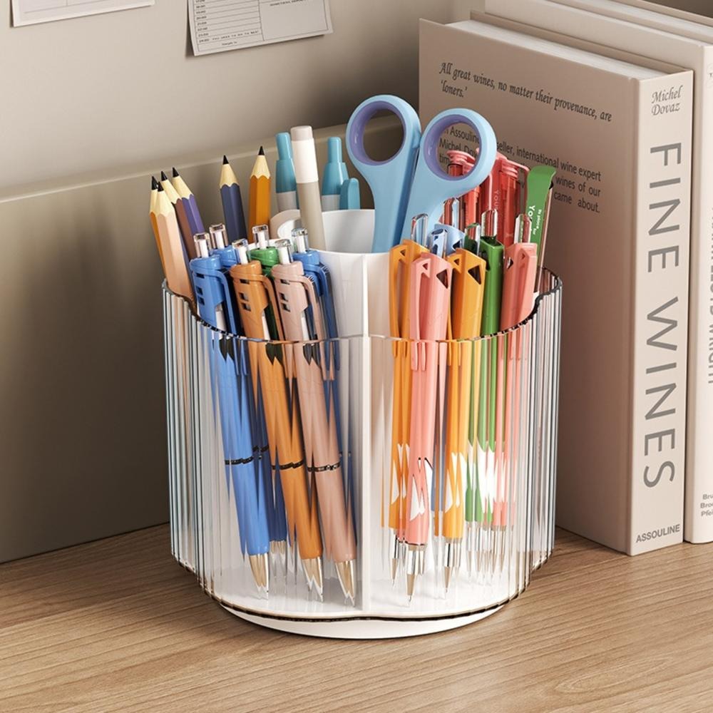 Transparent Makeup Brush Holder Durable Plastic Pen Storage Cosmetics Organizer